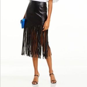 BAGATELLE fringe faux leather skirt